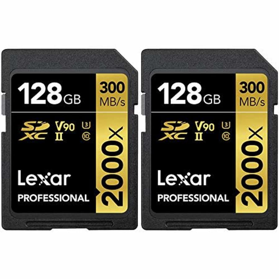 Lexar LSD2000128G-BNNNU Pro 2000x SD UHS-II 128GB Memory Card 2 Pack for $279