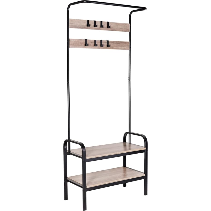 Honey Can Do Entryway Bench w/ Coat Hooks and Shoe Storage for $40 Honey Can Do Entryway Bench w/ Coat Hooks and Shoe Storage for $40