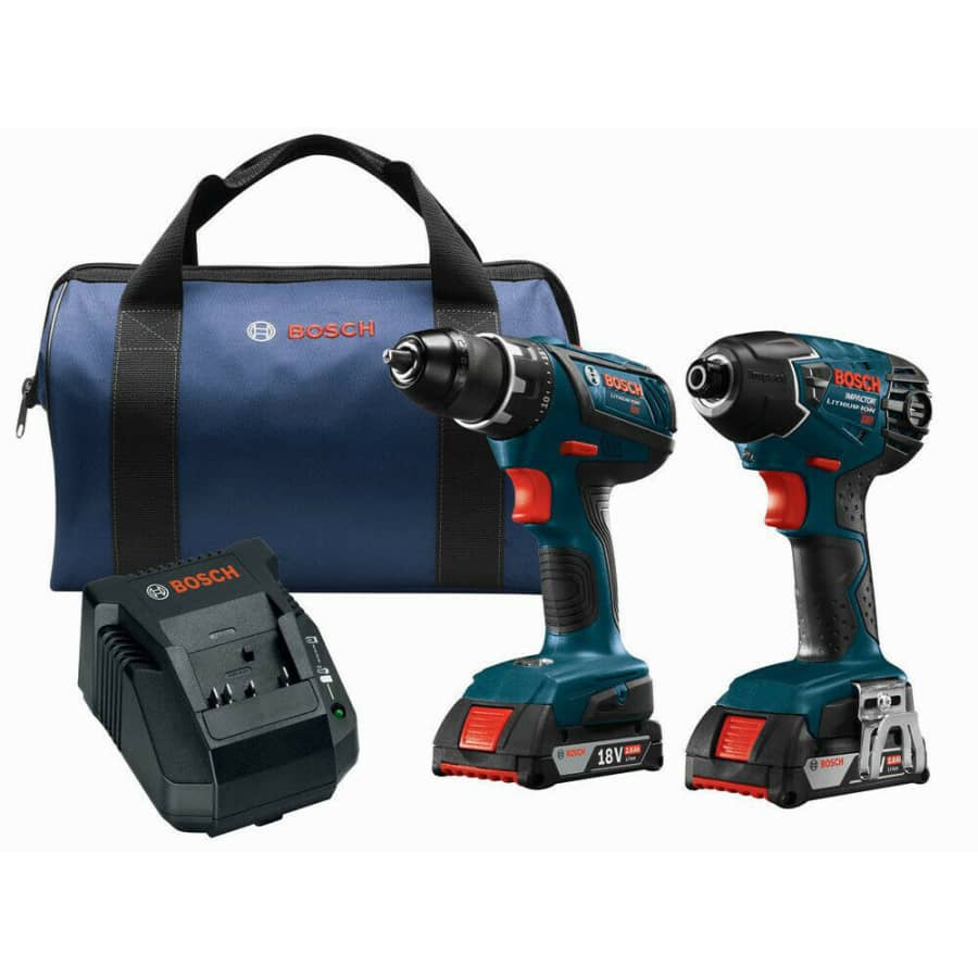 Bosch 18V Li-Ion Hammer Drill & Impact Driver Kit for $136