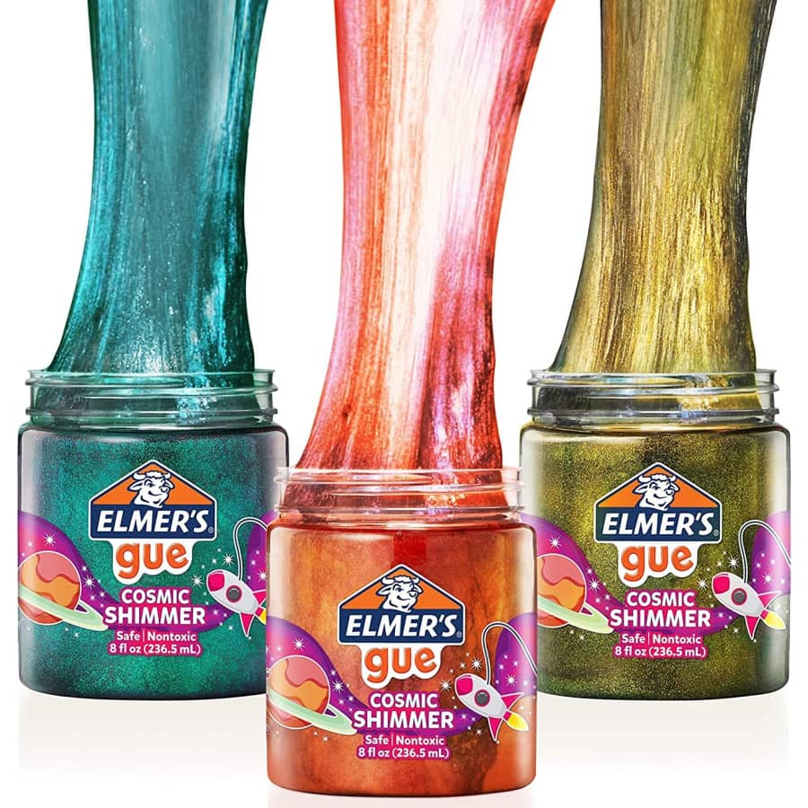 Elmer's GUE Premade Cosmic Shimmer Glitter Slime 3-Count Variety Pack for $15