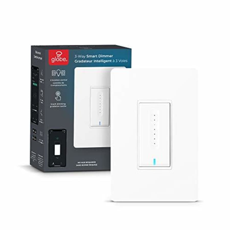 Globe Electric Wi-Fi Smart 3-Way Dimmer Switch, No Hub Required, Voice Activated, White for $14 Globe Electric Wi-Fi Smart 3-Way Dimmer Switch, No Hub Required, Voice Activated, White for $14
