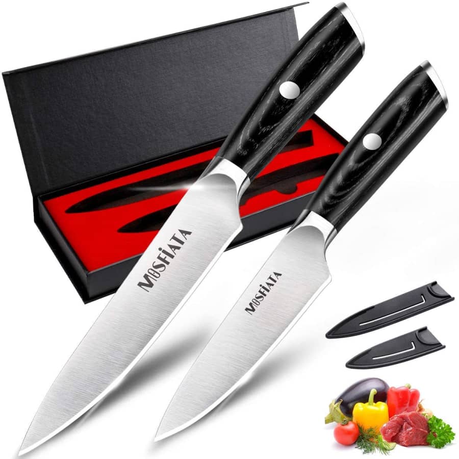 Mosfiata 5" Chef Knife & 3.5" Fruit Knife Set for $36