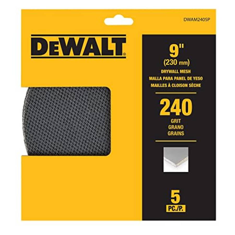 DEWALT Drywall Mesh, 9 in., 5-Pack, 240G (DWAM2405P) for $10 DEWALT Drywall Mesh, 9 in., 5-Pack, 240G (DWAM2405P) for $10