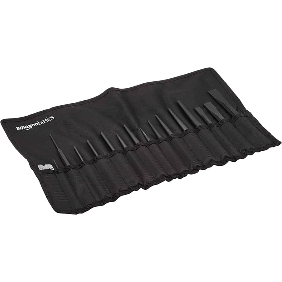 Amazon Basics 16-Pc. Chrome Vanadium Steel Punch & Chisel Set for $16
