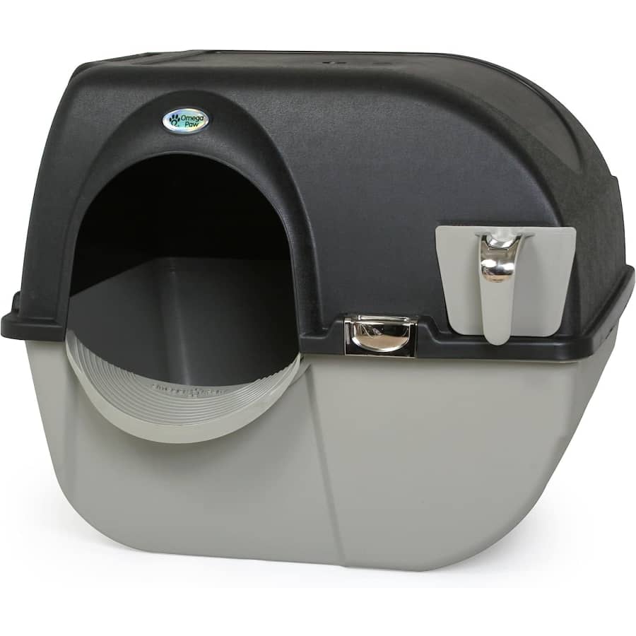 Omega Paw Improved Roll 'n Clean Self Cleaning Cat Litter Box for $61 Omega Paw Improved Roll 'n Clean Self Cleaning Cat Litter Box for $61