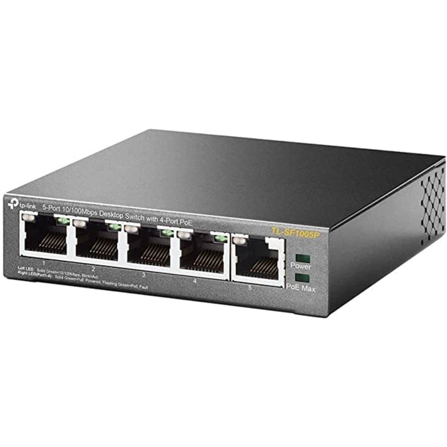 TP-Link 5-Port Fast Ethernet PoE Switch for $36