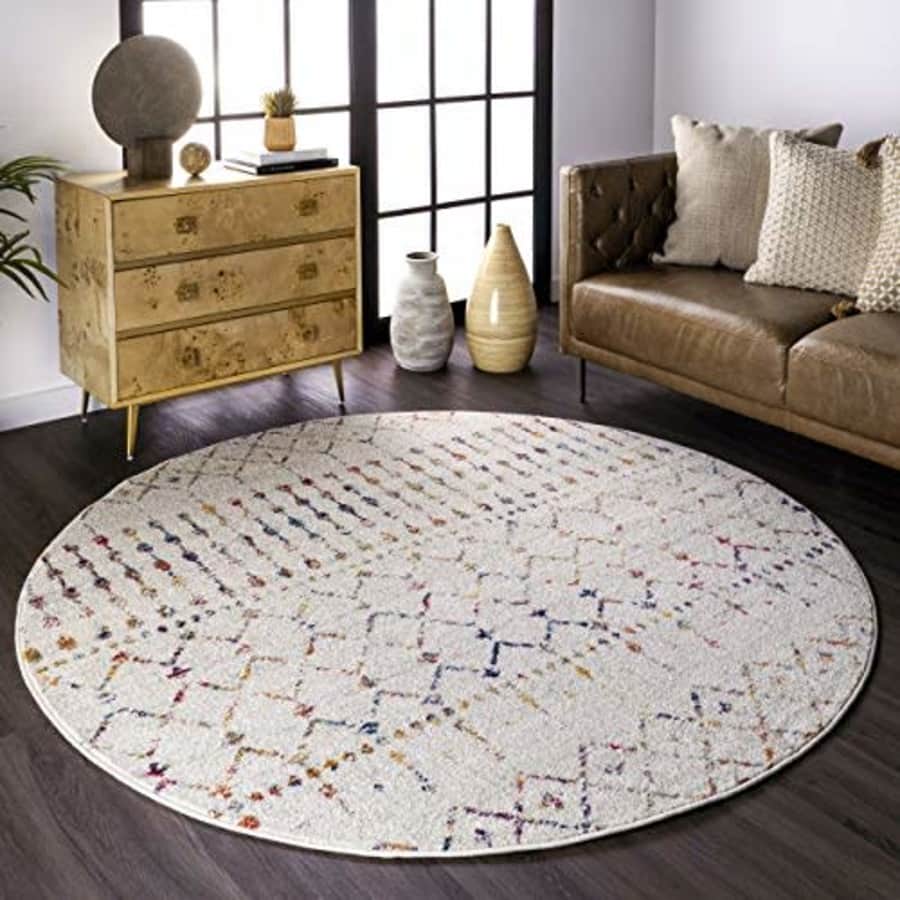 nuLOOM Moroccan Blythe Area Rug, 5' Round, Light Multi for $51 nuLOOM Moroccan Blythe Area Rug, 5' Round, Light Multi for $51