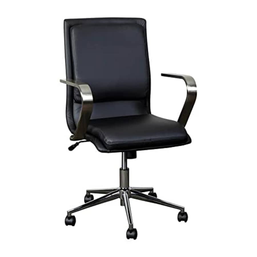 Flash Furniture James Mid-Back Designer Executive Office Chair - Black LeatherSoft Upholstery - for $176 Flash Furniture James Mid-Back Designer Executive Office Chair - Black LeatherSoft Upholstery - for $176