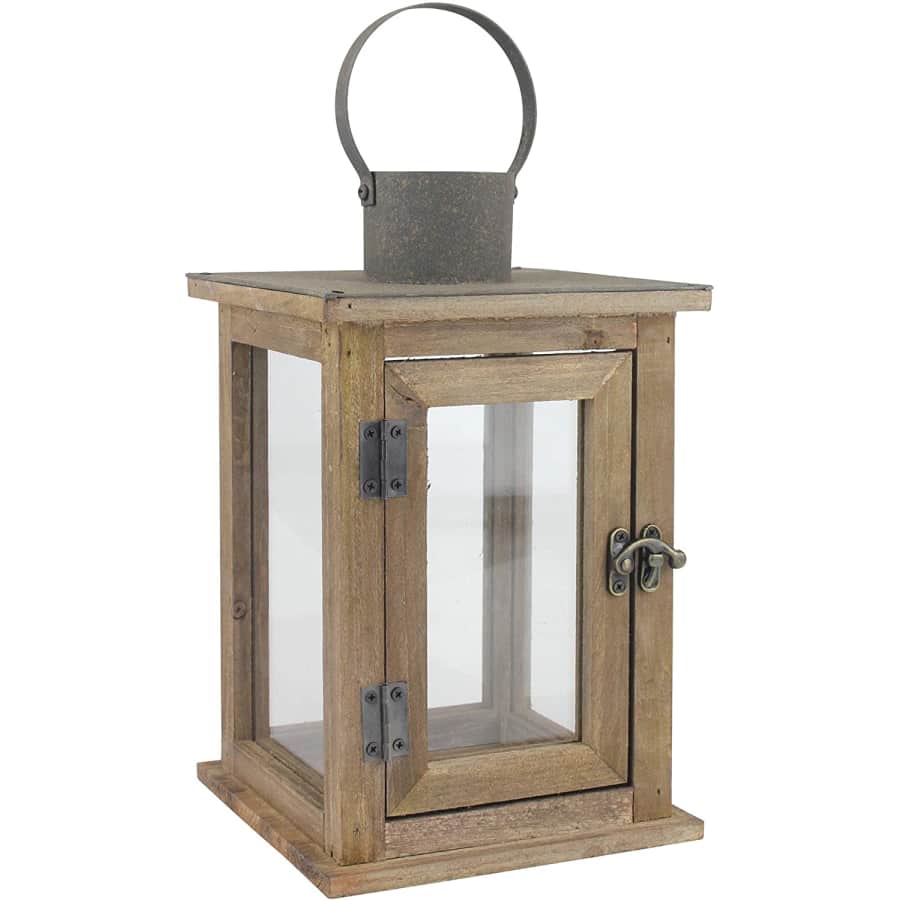 Stonebriar 11" Wood Candle Lantern for $27