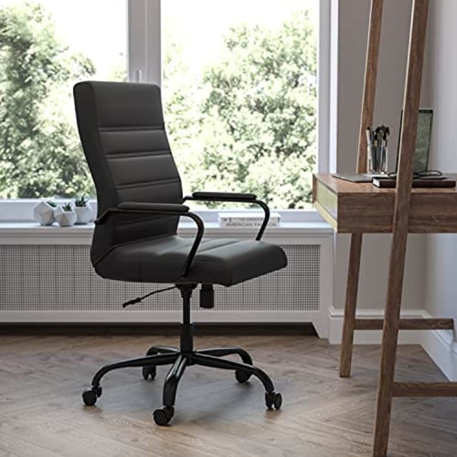 Flash Furniture High Back Desk Chair - Black LeatherSoft Executive Swivel Office Chair with Black for $160