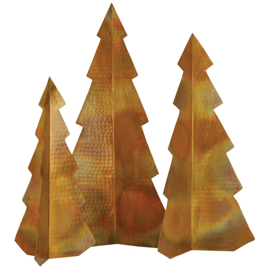 Titan Lighting Rustique Hammered Iron Decorative Christmas Trees 3-Piece Set for $49