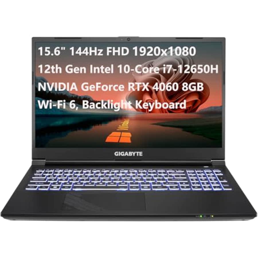 GIGABYTE G5 KF5 15.6" 144Hz FHD Gaming Laptop Computer, Intel 10-Core i7-12650H, GeForce RTX 4060 for $1,159