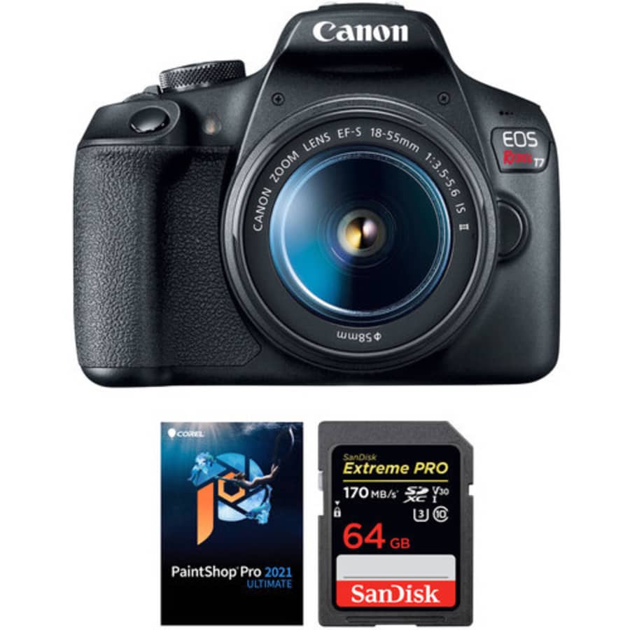 Canon EOS Rebel T7 DSLR Camera w/ 18-55mm Lens & Accessory Kit for $399