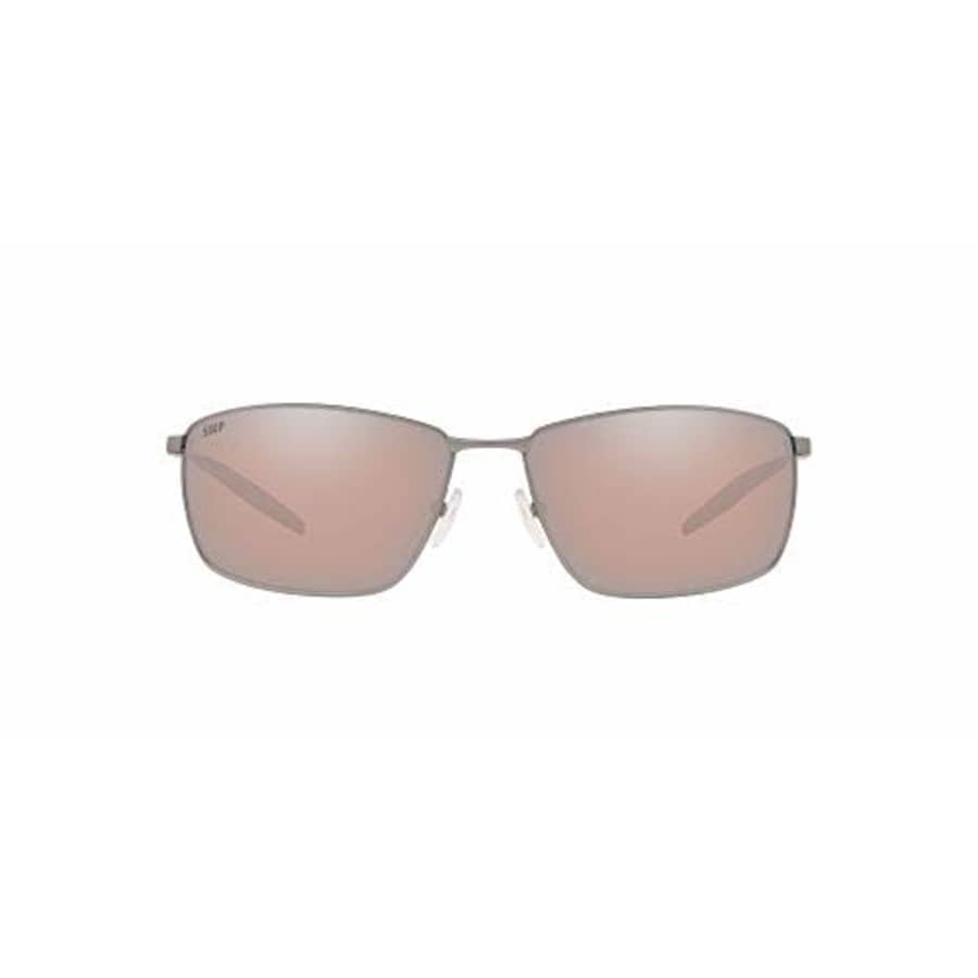 Costa Del Mar Men's Turret Sunglasses, Matte Silver/Copper Silver Mirrored Polarized, 63 mm for $266