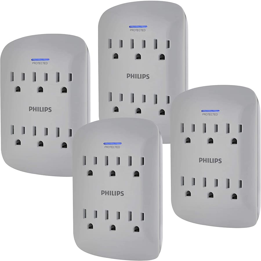 Philips 6-Outlet Extender Surge Protector 4-Pack for $20 Philips 6-Outlet Extender Surge Protector 4-Pack for $20