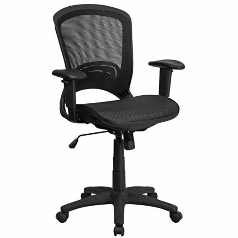 Flash Furniture Mid-Back Transparent Black Mesh Executive Swivel Office Chair with Adjustable Arms for $263 Flash Furniture Mid-Back Transparent Black Mesh Executive Swivel Office Chair with Adjustable Arms for $263