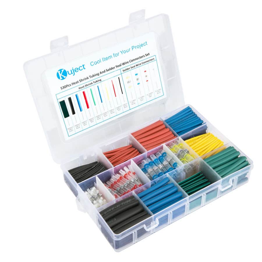 Kuject Self-Solder Wire Connectors and Heat Shrink Tubing 530-Piece Kit for $20