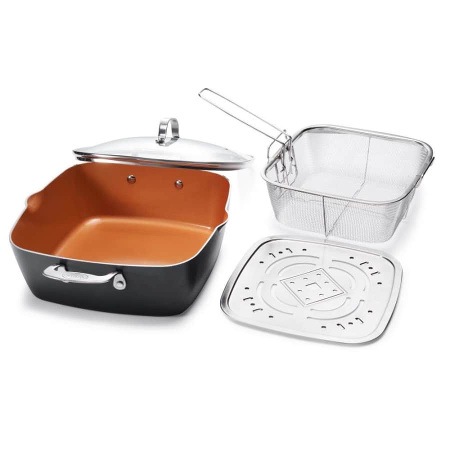 Gotham Steel 6-Quart Ti-Ceramic Nonstick All-in-One Casserole Pan 4-Piece Set for $33 Gotham Steel 6-Quart Ti-Ceramic Nonstick All-in-One Casserole Pan 4-Piece Set for $33