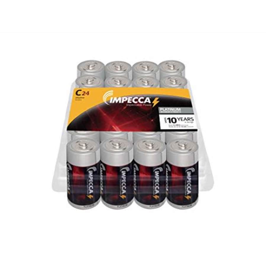 IMPECCA C Batteries, All-Purpose Alkaline Batteries (24-Pack) High Performance, Long Lasting, and for $48
