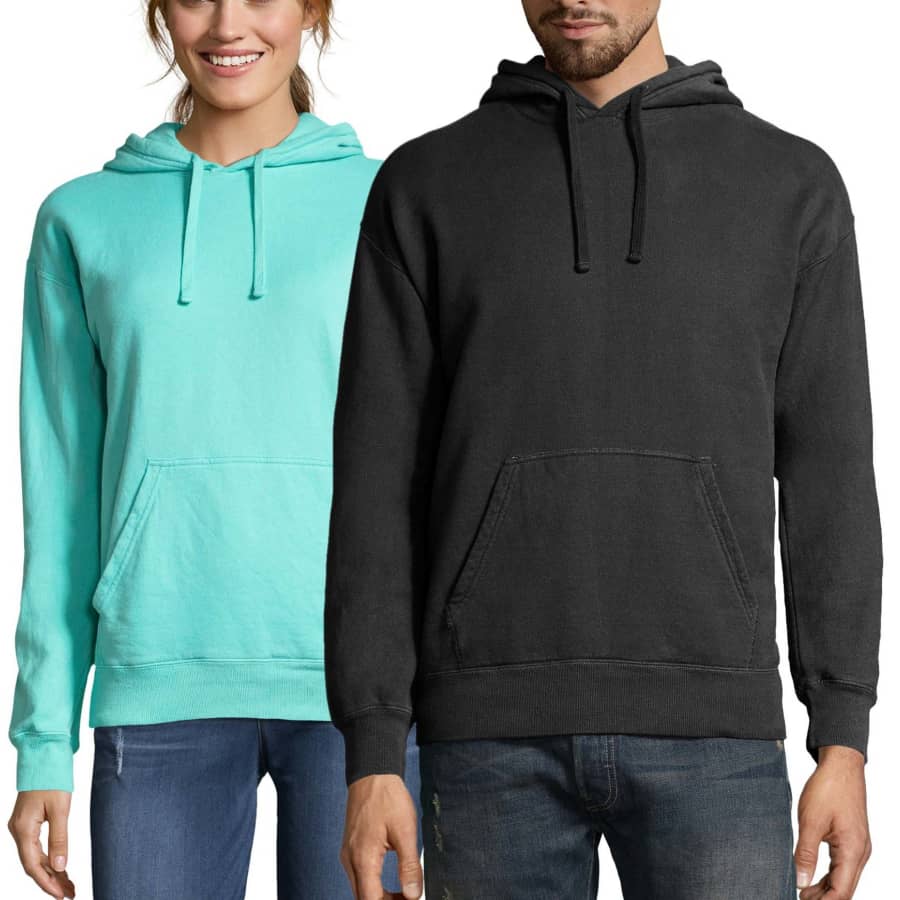 Hanes Unisex ComfortWash Garment Dyed Fleece Hoodie Sweatshirt for $16