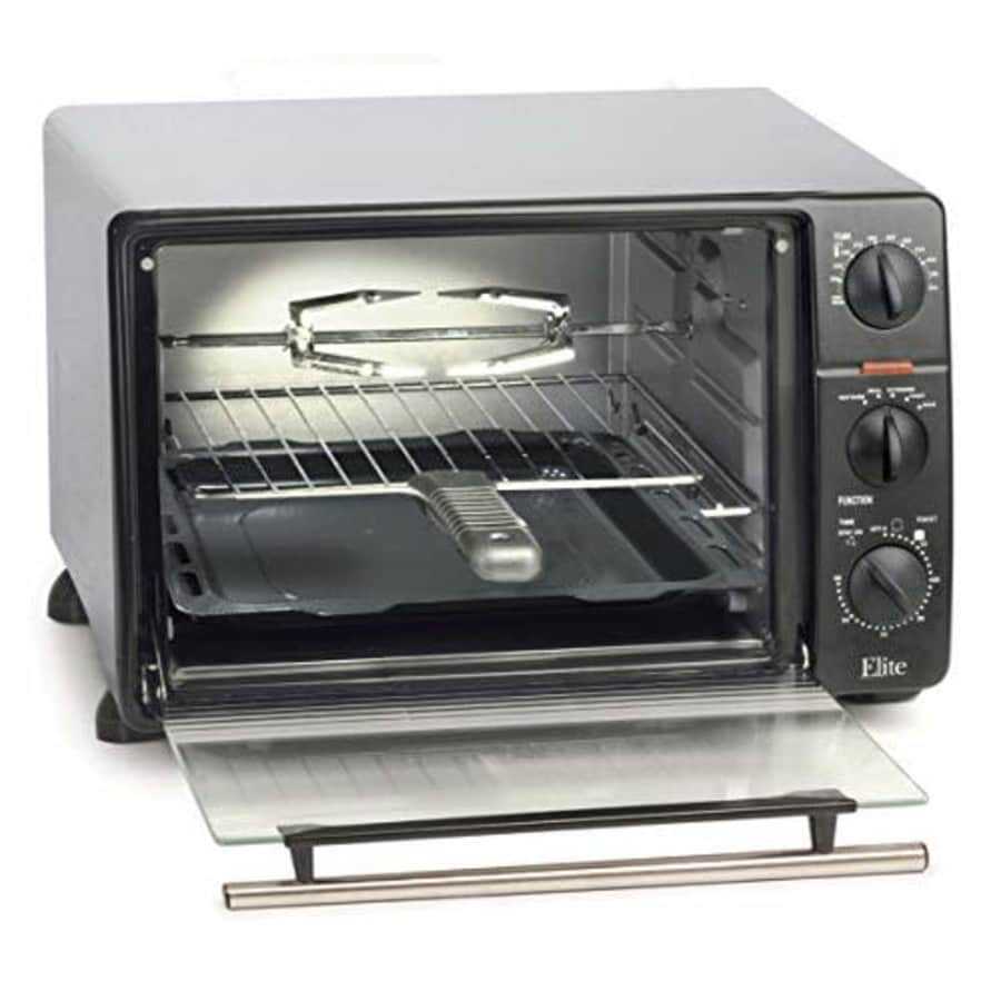 Maxi-Matic Elite Gourmet Countertop Toaster Oven, 60-Min Timer with Stay-On Function Rotisserie, for $179