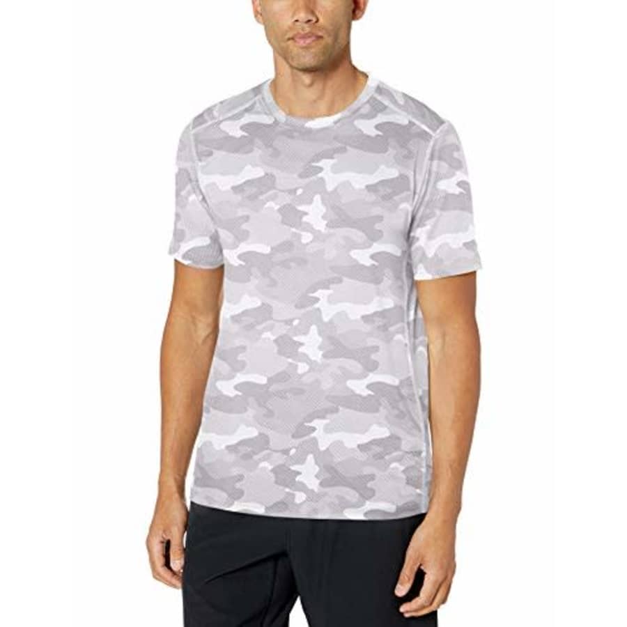 Amazon Essentials Men's Tech Stretch Short-Sleeve Performance T-Shirt, White Camo, X-Small for $17