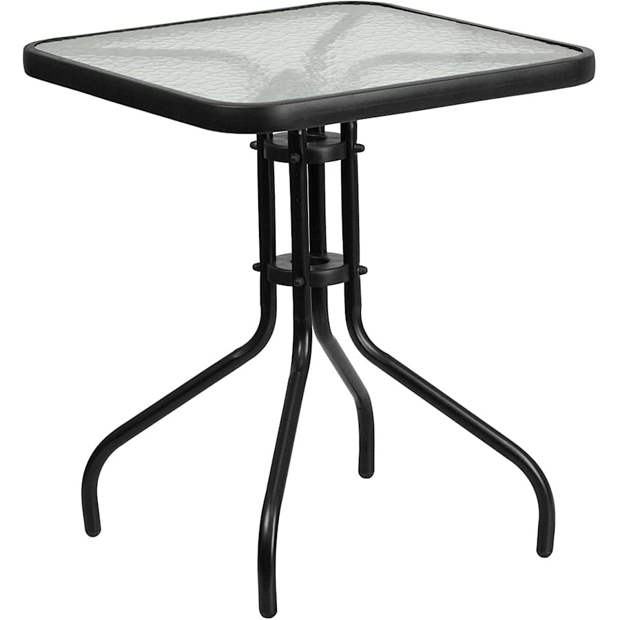 Flash Furniture 23.5'' Square Tempered Glass Metal Table for $42 Flash Furniture 23.5'' Square Tempered Glass Metal Table for $42