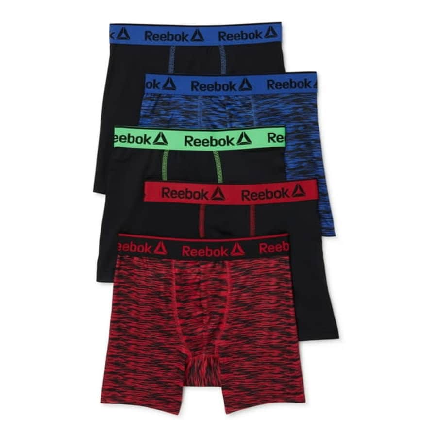 Reebok Boys' Performance Boxer Briefs 5-Pack for $5