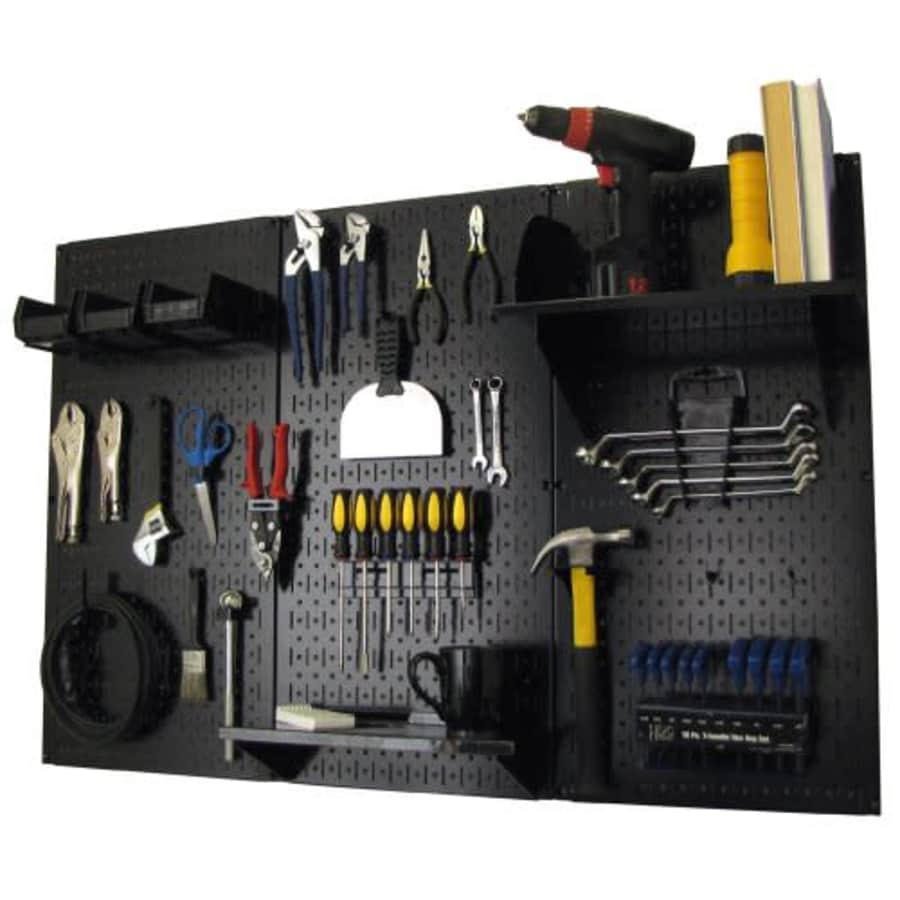 Pegboard Organizer Wall Control 4 ft. Metal Pegboard Standard Tool Storage Kit with Black Toolboard for $134