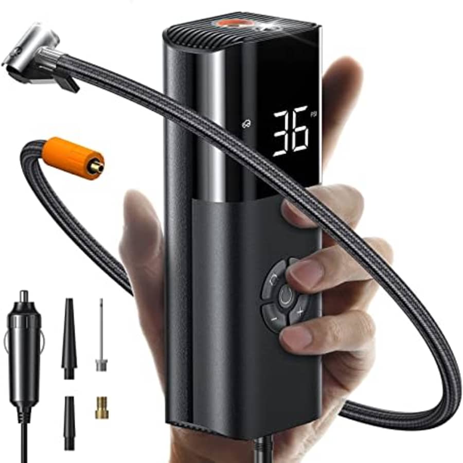 Lisen 12V Tire Inflator Portable Air Compressor for $40