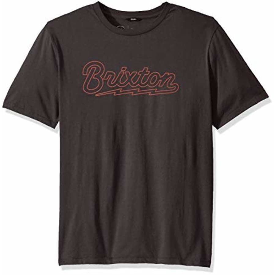 Brixton Men's Dory Premium FIT Short Sleeve T-Shirt, Washed Black, X-Small for $12