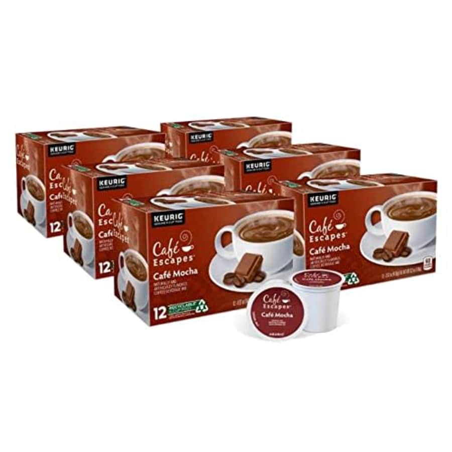 Cafe Escapes, Cafe Mocha Coffee Beverage, Single-Serve Keurig K-Cup Pods, 72 Count (3 Boxes of 24 for $46