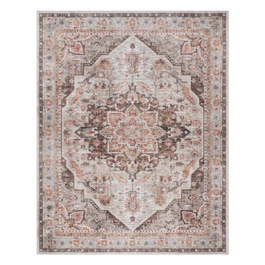 Gertmenian Printed Indoor Boho Area Rug - Non Slip, Ultra Thin, Super Strong, Printed Rug - Home for $17