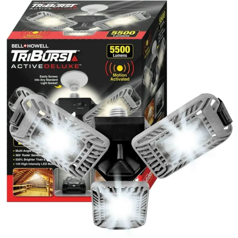 Bell + Howell TriBurst Motion-Activated LED Garage Light for $20 Bell + Howell TriBurst Motion-Activated LED Garage Light for $20
