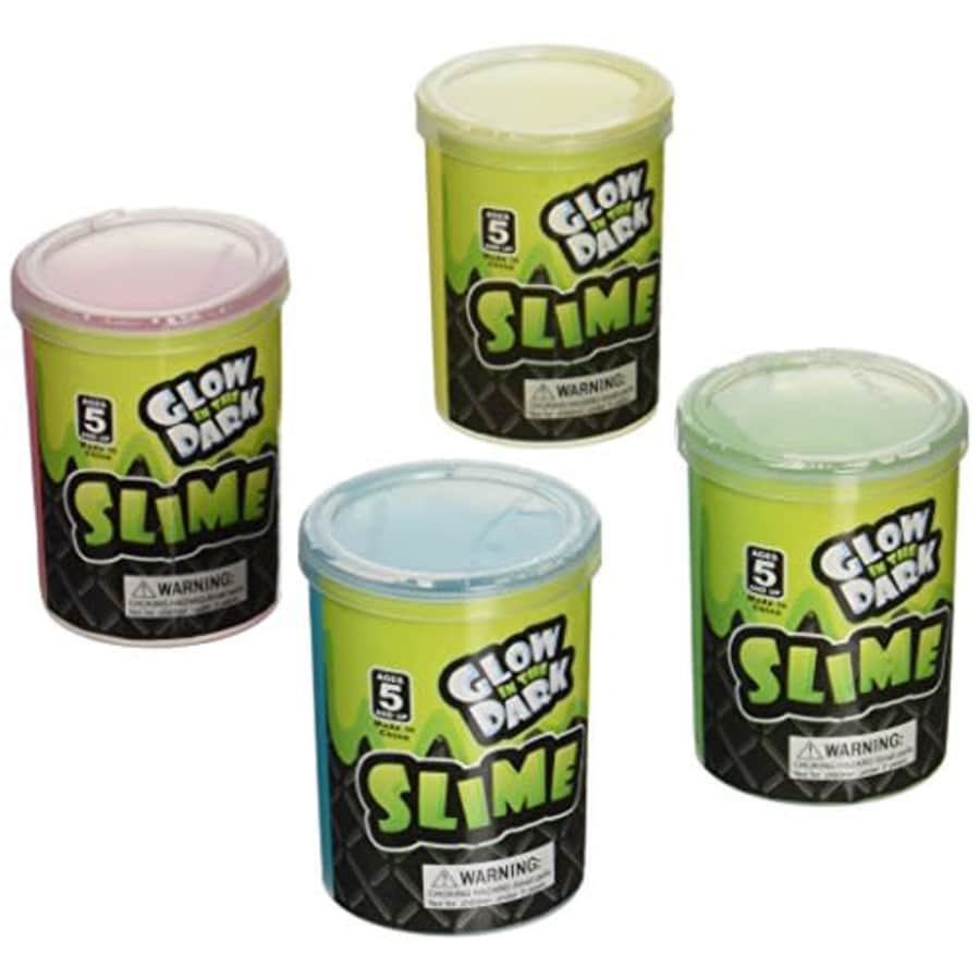 Fun Express Glow Slime Party Pack - Includes 12 glow in the dark slime containers - Fun Gross and Glow Party for $15