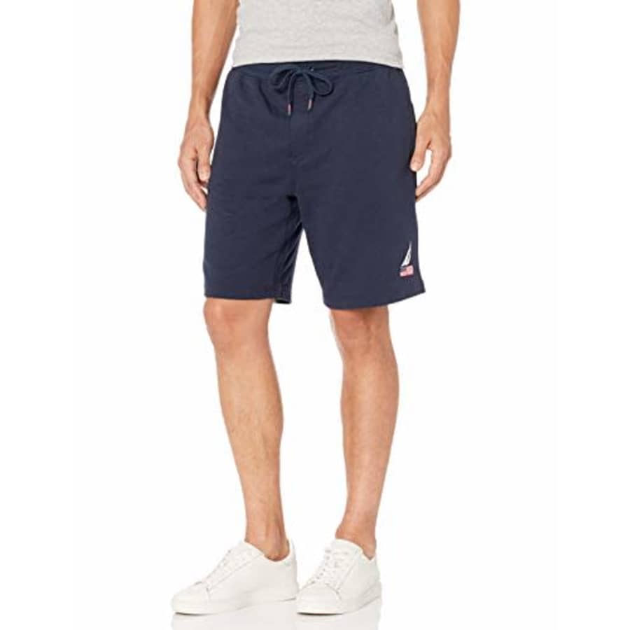 Nautica Men's American Flag Logo Cotton Shorts, Navy, Small for $40