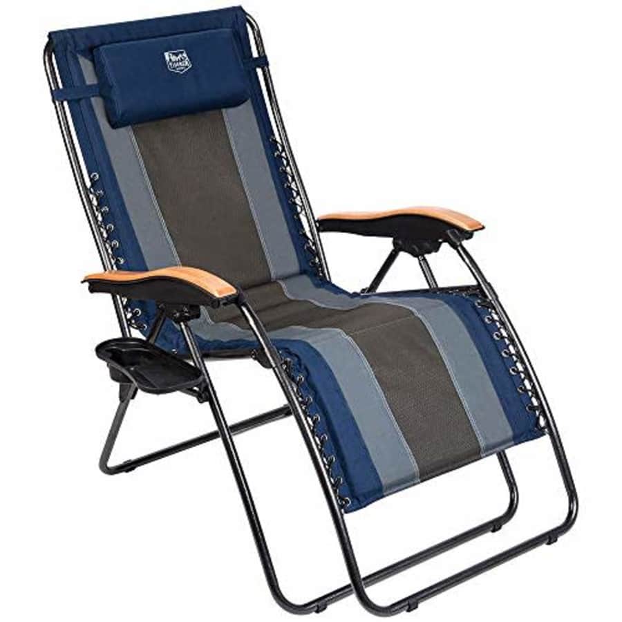 Timber Ridge Zero Gravity Chair Oversized Recliner Padded Folding Patio Lounge Chair 350lbs for $130