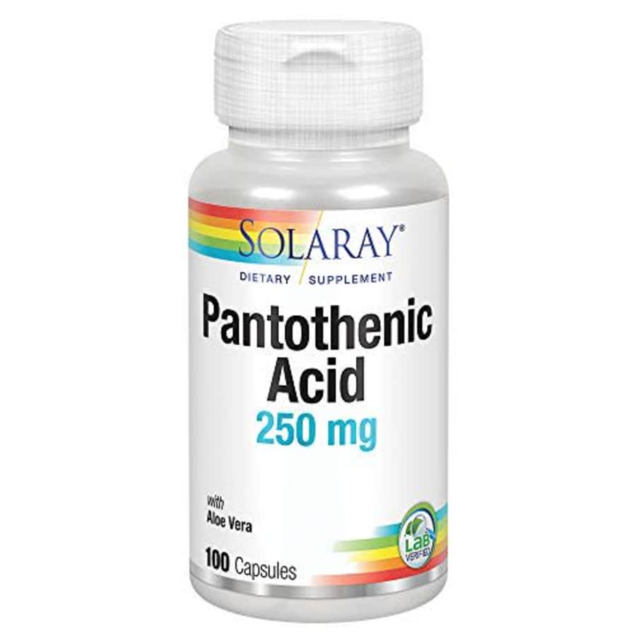 Solaray Pantothenic Acid 250mg | Vitamin B5 | Energy Metabolism, Hair, Skin, Nails & Digestive for $8