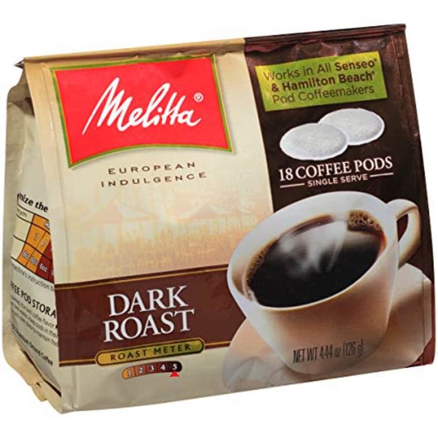 Melitta Dark Roast Coffee Pods for Senseo & Hamilton Beach Pod Brewers, 18 Count (Pack of 6) for $38