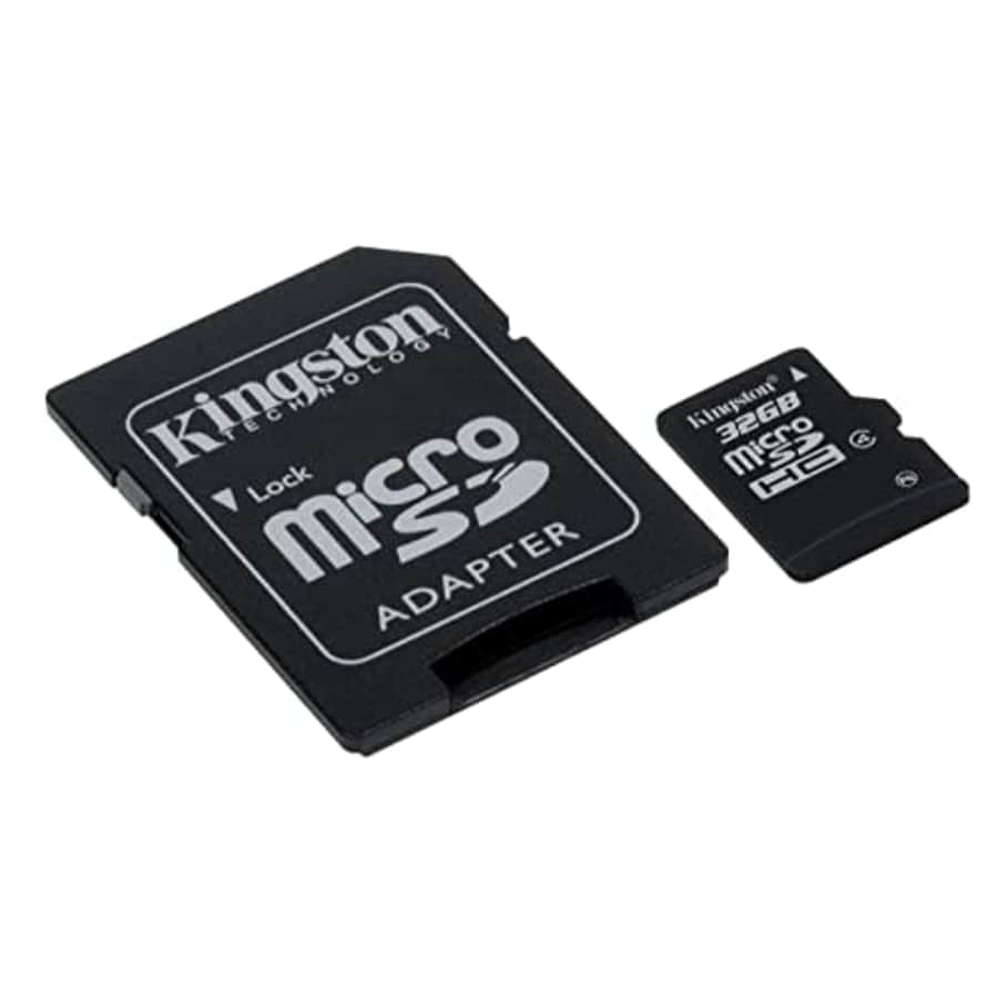 Kingston Digital 32GB microSDHC Class 10 UHS-I 45MB/s Read Card with SD Adapter (SDC10G2/32GB) for $8