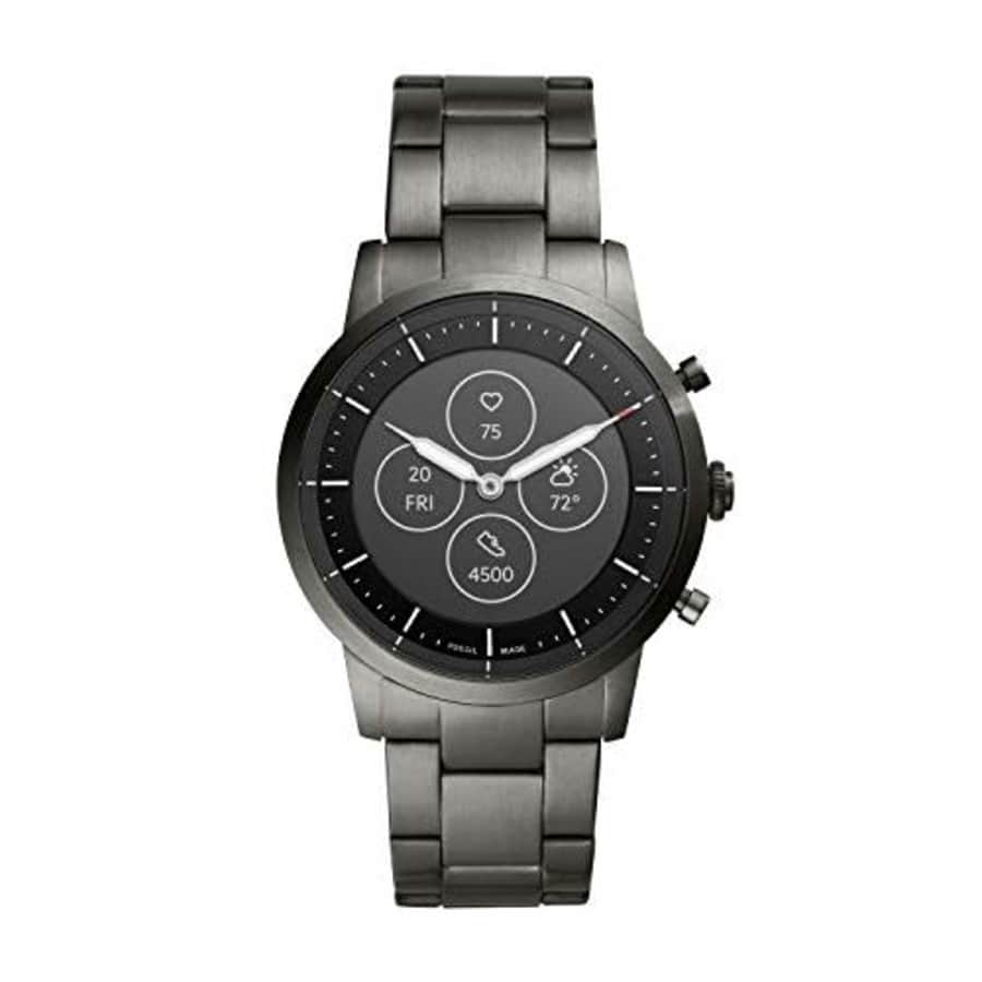 Fossil Men's Collider HR Heart Rate Stainless Steel Hybrid Smartwatch, Color: Smoke (FTW7009) for $171 Fossil Men's Collider HR Heart Rate Stainless Steel Hybrid Smartwatch, Color: Smoke (FTW7009) for $171