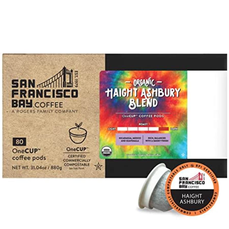 SF Bay Coffee San Francisco Bay Compostable Coffee Pods - Organic Haight Ashbury French Roast (80 Ct) K Cup for $42 SF Bay Coffee San Francisco Bay Compostable Coffee Pods - Organic Haight Ashbury French Roast (80 Ct) K Cup for $42