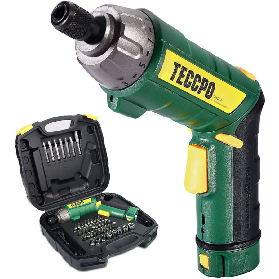 Teccpo 4V Cordless Screwdriver 45-Piece Kit for $30 Teccpo 4V Cordless Screwdriver 45-Piece Kit for $30