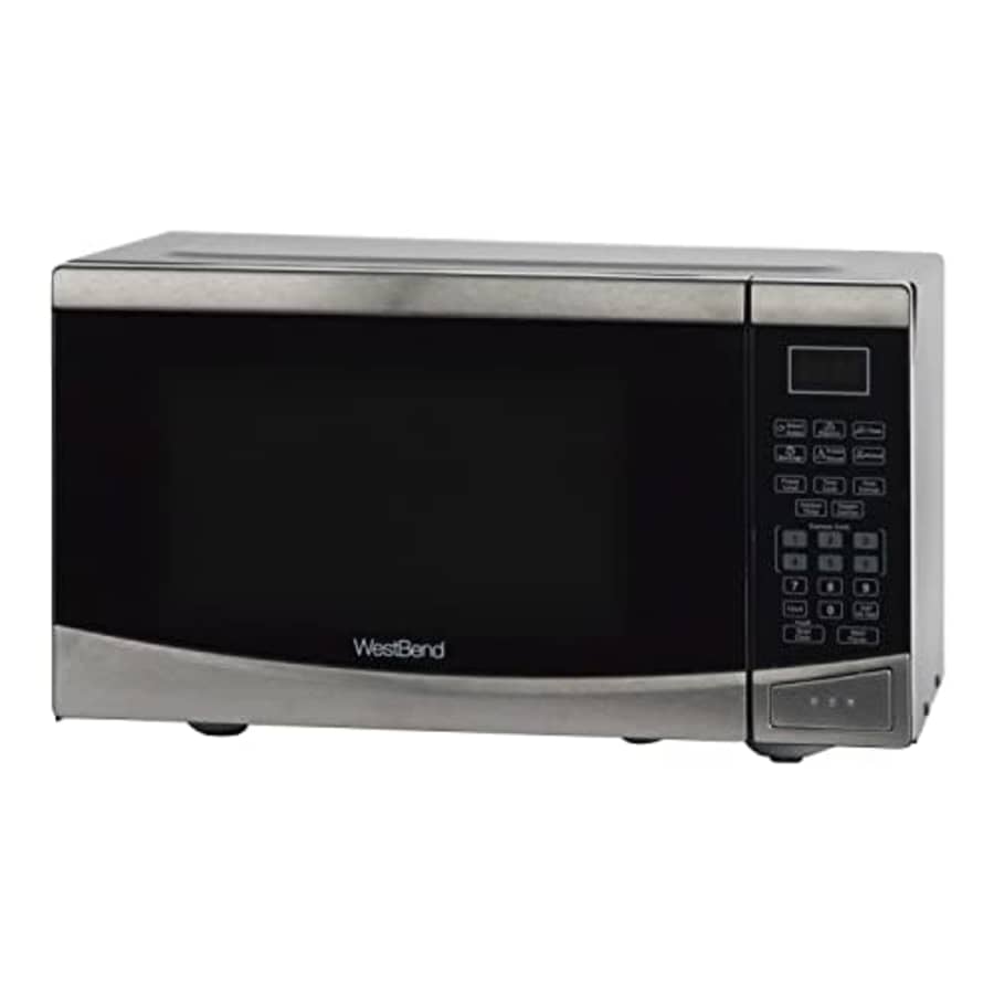West Bend WBMW92S Microwave Oven 900-Watts Compact with 6 Pre Cooking Settings, Speed Defrost, for $107