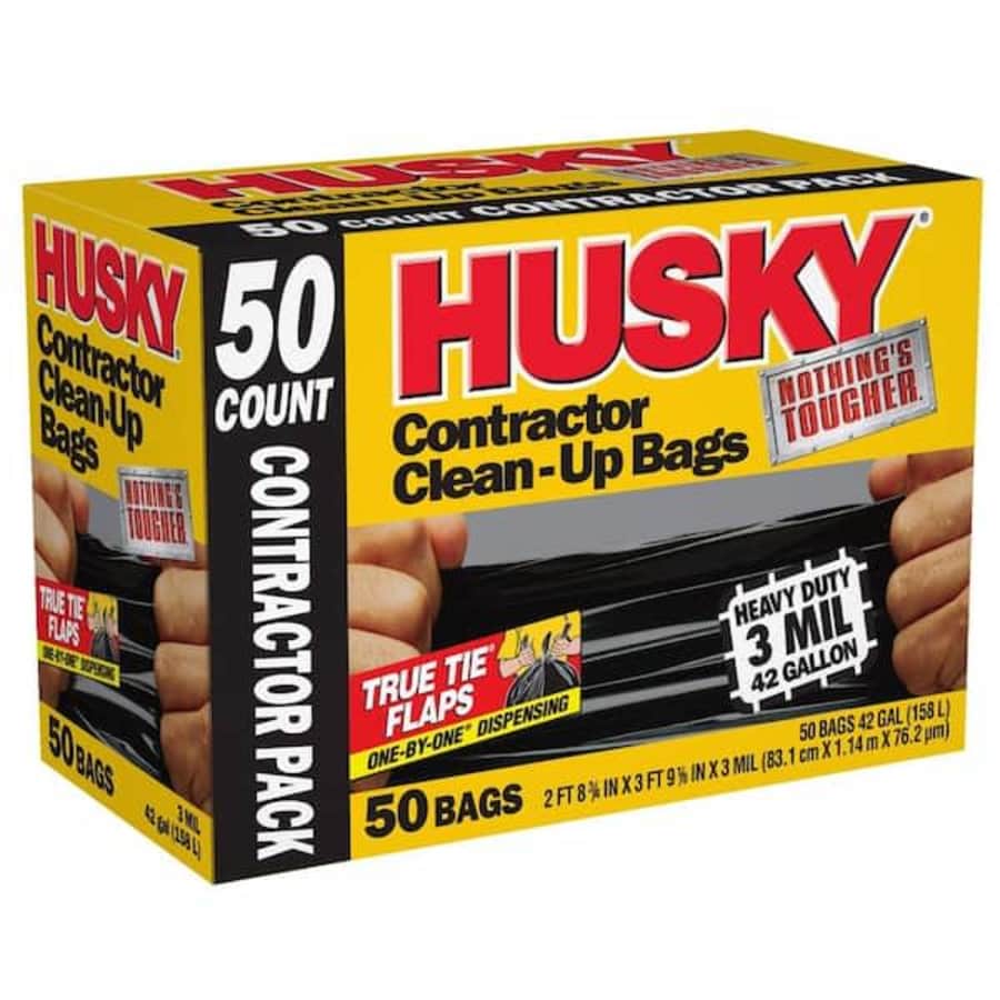 Husky 42-Gal. Contractor Bag 50-Pack for $30