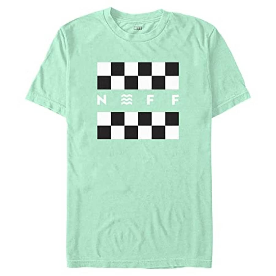 NEFF Checker Young Men's Short Sleeve Tee Shirt, Celadon Green, Large for $14