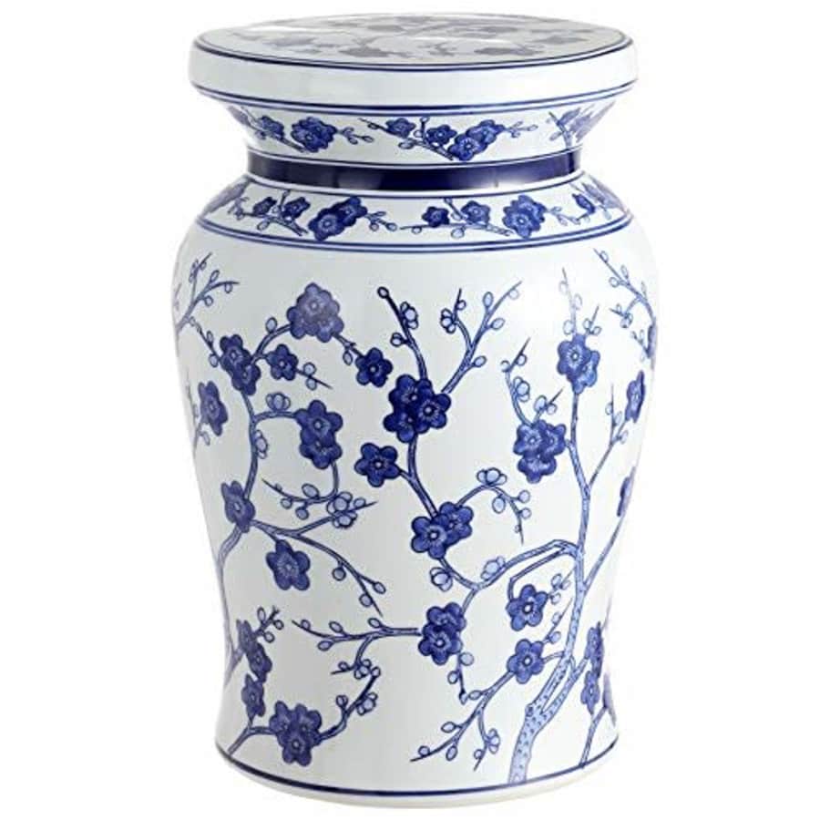 JONATHAN Y TBL1016A Cherry Blossom 17.7" Ceramic Garden Stool Coastal Contemporary Transitional for $78