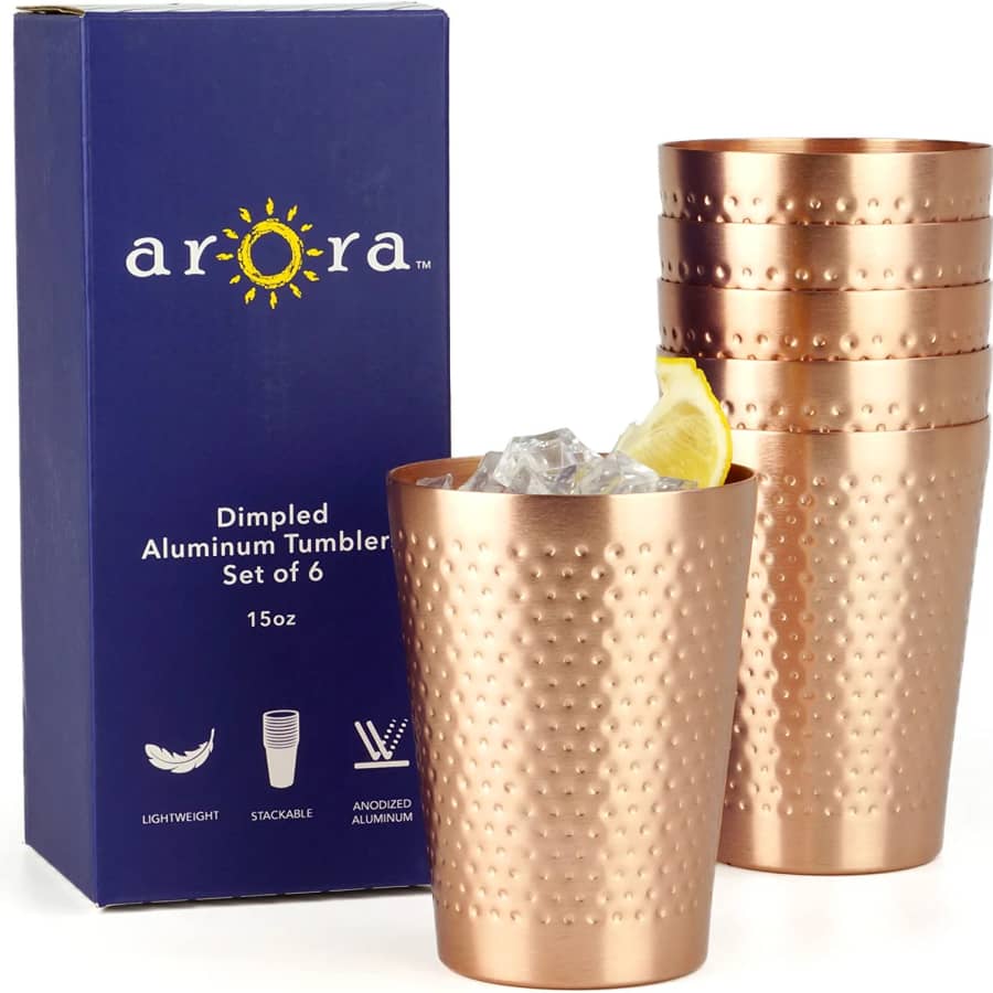 Arora 15-oz. Aluminum Tumbler 6-Pack for $10