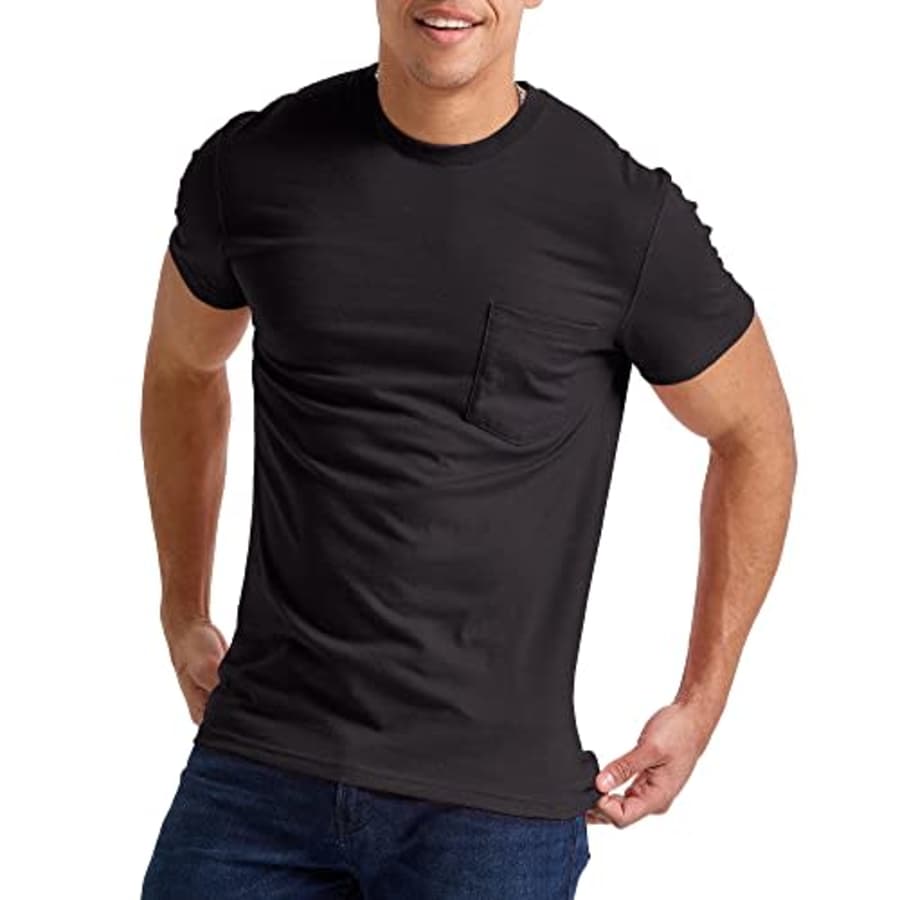 Hanes Originals Men's Short Sleeve Pocket T-Shirt, Tri-Blend Jersey, Black, Medium for $7 Hanes Originals Men's Short Sleeve Pocket T-Shirt, Tri-Blend Jersey, Black, Medium for $7