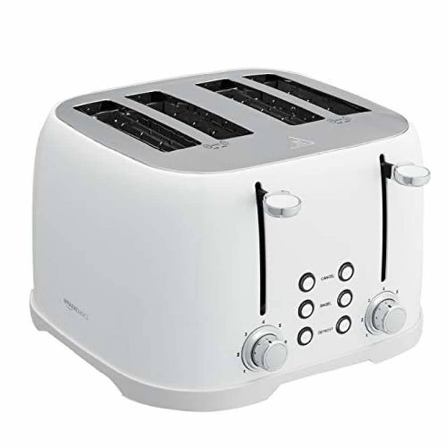 Amazon Basics 4-Slot Toaster, White for $24 Amazon Basics 4-Slot Toaster, White for $24